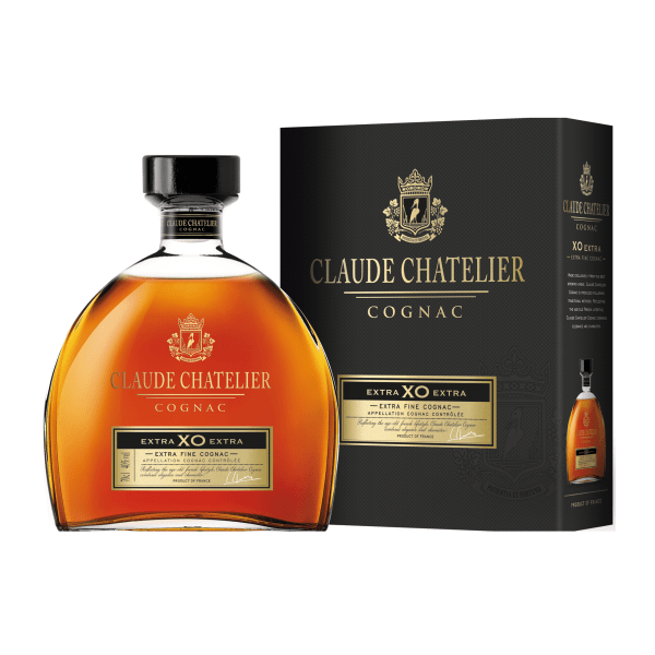 Cognac CLAUDE CHATELIER XO EXTRA matured for at least 10 years, carafe in a case